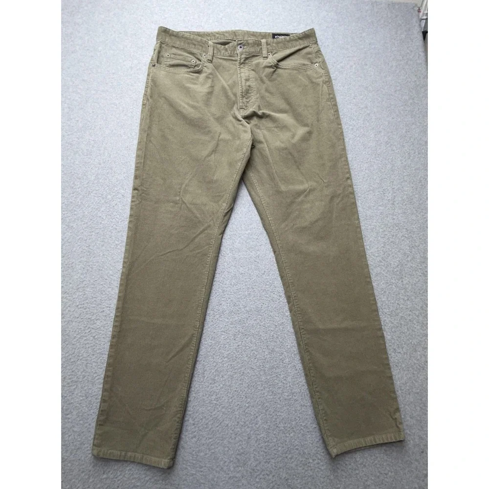 Bonobos‎ Pants Mens 34x32 Green Corduroy Athletic Stretch 5 Pocket Chino Casual